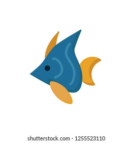 tropical fish icon vector flat style