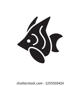 tropical fish icon vector glyph style