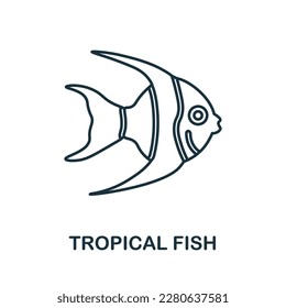 Tropical Fish line icon. Monochrome simple Tropical Fish outline icon for templates, web design and infographics