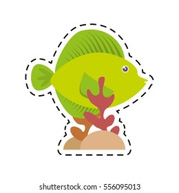 tropical fish sea life coral vector illustration eps 10