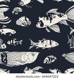 Tropical fish seamless pattern