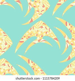 Tropical Fish. Seamless Pattern with Colorful Fish Hand Drawn in Comic Style. Sea Pattern for Textile, Fabric, Print. Bright Simple Texture in Trendy Colors. Vector Illustration.
