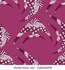Tropical Fish. Seamless Pattern with Colorful Fish Hand Drawn in Comic Style. Sea Pattern for Paper, Chintz, Swimwear. Bright Simple Texture in Trendy Colors. Vector Illustration.