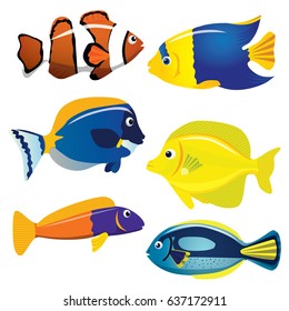 tropical fish set