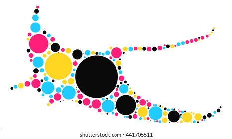 Tropical Fish shape vector design by color point