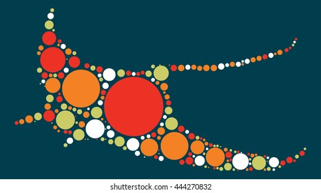 Tropical Fish shape vector design by color point