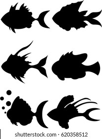 Tropical Fish in Silhouette