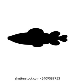 Tropical Fish Silhouette Illustration On Isolated Background