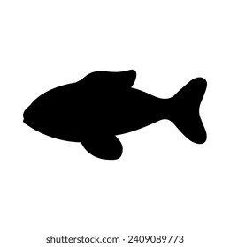 Tropical Fish Silhouette Illustration On Isolated Background