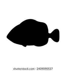 Tropical Fish Silhouette Illustration On Isolated Background