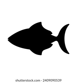 Tropical Fish Silhouette Illustration On Isolated Background