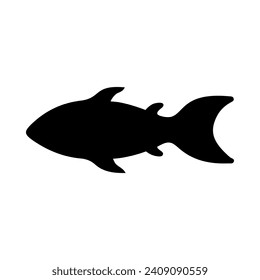 Ilustración De Silhouette De Pescado Tropical En Fondo Aislado