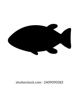 Tropical Fish Silhouette Illustration On Isolated Background