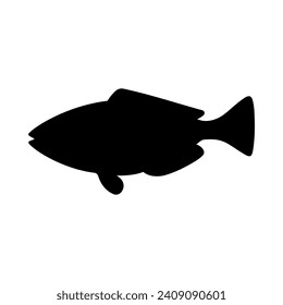 Tropical Fish Silhouette Illustration On Isolated Background