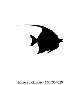 tropical fish silhouette, vector illustration of tropical fish