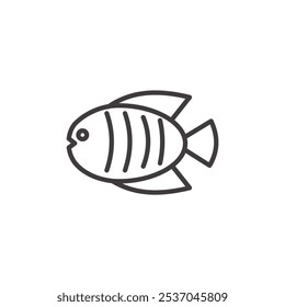 Icono de trazo de TROPICAL FISH en negro