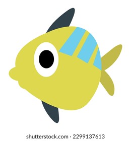 Tropical fish vector animal flat icon. Isolated tropical fish emoji illustration