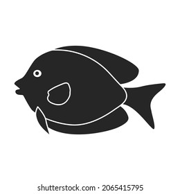 Tropical fish vector black icon. Vector illustration exotic aunafish on white background. Isolated black illustration icon of tropical fish .