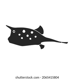 Tropical fish vector black icon. Vector illustration exotic aunafish on white background. Isolated black illustration icon of tropical fish .