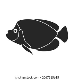 Tropical fish vector black icon. Vector illustration exotic aunafish on white background. Isolated black illustration icon of tropical fish .