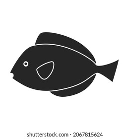 Tropical fish vector black icon. Vector illustration exotic aunafish on white background. Isolated black illustration icon of tropical fish .