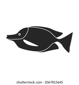 Tropical fish vector black icon. Vector illustration exotic aunafish on white background. Isolated black illustration icon of tropical fish .