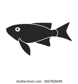 Tropical fish vector black icon. Vector illustration exotic aunafish on white background. Isolated black illustration icon of tropical fish .