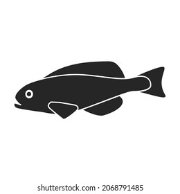Icono de vector de pez tropical negro. Ilustración vectorial tiburón exótico sobre fondo blanco. Icono de ilustración negra aislada de peces tropicales.