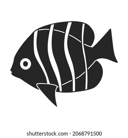 Tropical fish vector black icon. Vector illustration exotic aunafish on white background. Isolated black illustration icon of tropical fish .