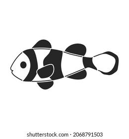 Tropical fish vector black icon. Vector illustration exotic aunafish on white background. Isolated black illustration icon of tropical fish .