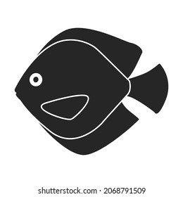 Tropical fish vector black icon. Vector illustration exotic aunafish on white background. Isolated black illustration icon of tropical fish .