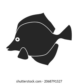 Tropical fish vector black icon. Vector illustration exotic aunafish on white background. Isolated black illustration icon of tropical fish .