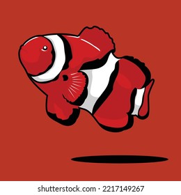 Tropical fish vector cartoon icon. Aquarium animals isolated cartoon icons. Tropical fish vector illustration.