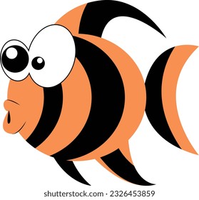 Tropical fish vector cartoon icon. Isolated cartoon icon aquarium animals .Vector illustration tropical fish .