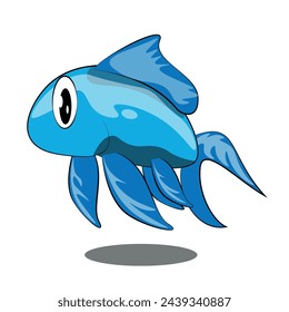 Tropical fish vector cartoon icon. Isolated cartoon icon aquarium animals .Vector illustration tropical fish on white background.
