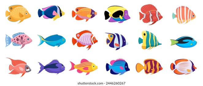 Tropical fish vector cartoon icon