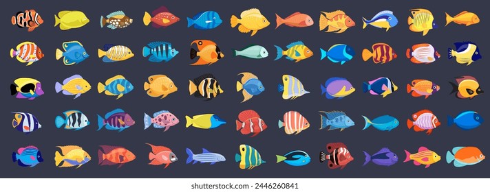 Tropical fish vector cartoon icon