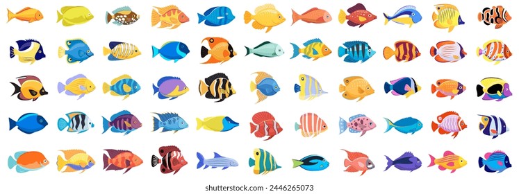 Tropical fish vector cartoon icon