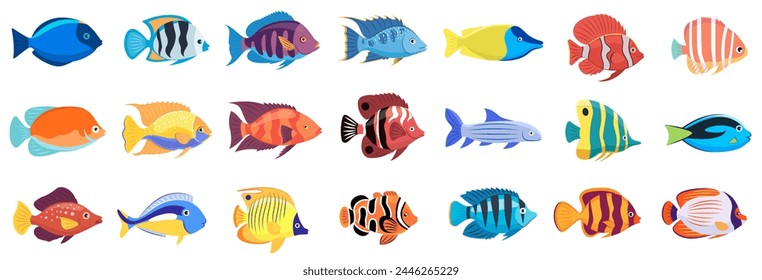 Tropical fish vector cartoon icon