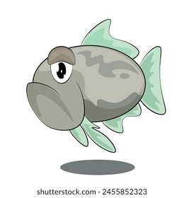 Icono de caricatura de Vector de pez tropical. Icono de caricatura aislado animales de acuario