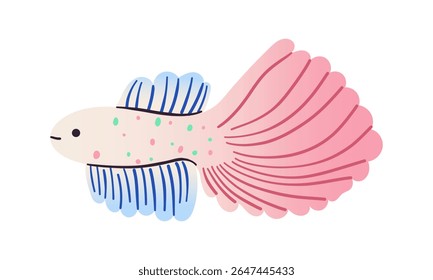 Ícone de desenho animado de vetor de peixe tropical. Ícone isolado de desenho animado aquário ou animais marinhos. Ilustração vetorial de peixes tropicais sobre fundo branco. Ilustração desenhada à mão .