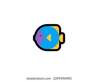 Tropischer Fisch, Vektorsymbol. Emoji-Illustration. Isolierte Fischvektoremoticon