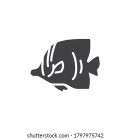 Tropical fish vector icon. filled flat sign for mobile concept and web design. Exotic fish glyph icon. Symbol, logo illustration. Vector graphics