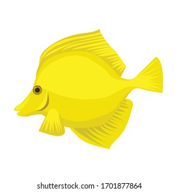 Icône vectorielle de poisson tropical.Icône vectorielle de dessin animé isolée sur fond blanc, poisson tropical.