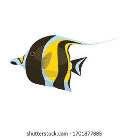 Tropical fish vector icon.Cartoon vector icon isolated on white background tropical fish.