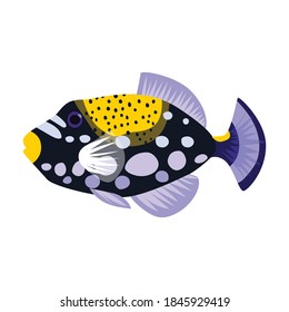 Tropical fish vector icon.Cartoon vector icon isolated on white background tropical fish.