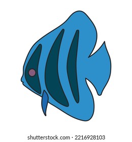 Icono del vector del pez tropical.Icono del vector del dibujo animado aislado en peces tropicales de fondo blanco.