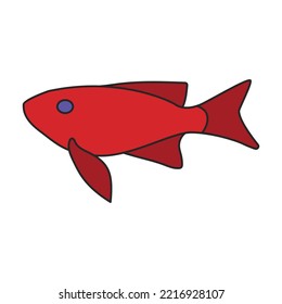 Icono del vector del pez tropical.Icono del vector del dibujo animado aislado en peces tropicales de fondo blanco.