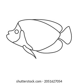 Tropical fish vector outline icon. Vector illustration exotic aunafish on white background. Isolated outline illustration icon of tropical fish .