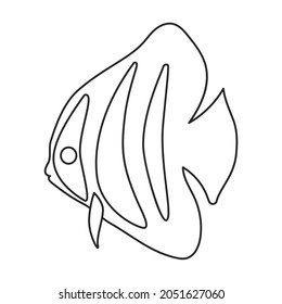 Tropical fish vector outline icon. Vector illustration exotic aunafish on white background. Isolated outline illustration icon of tropical fish .